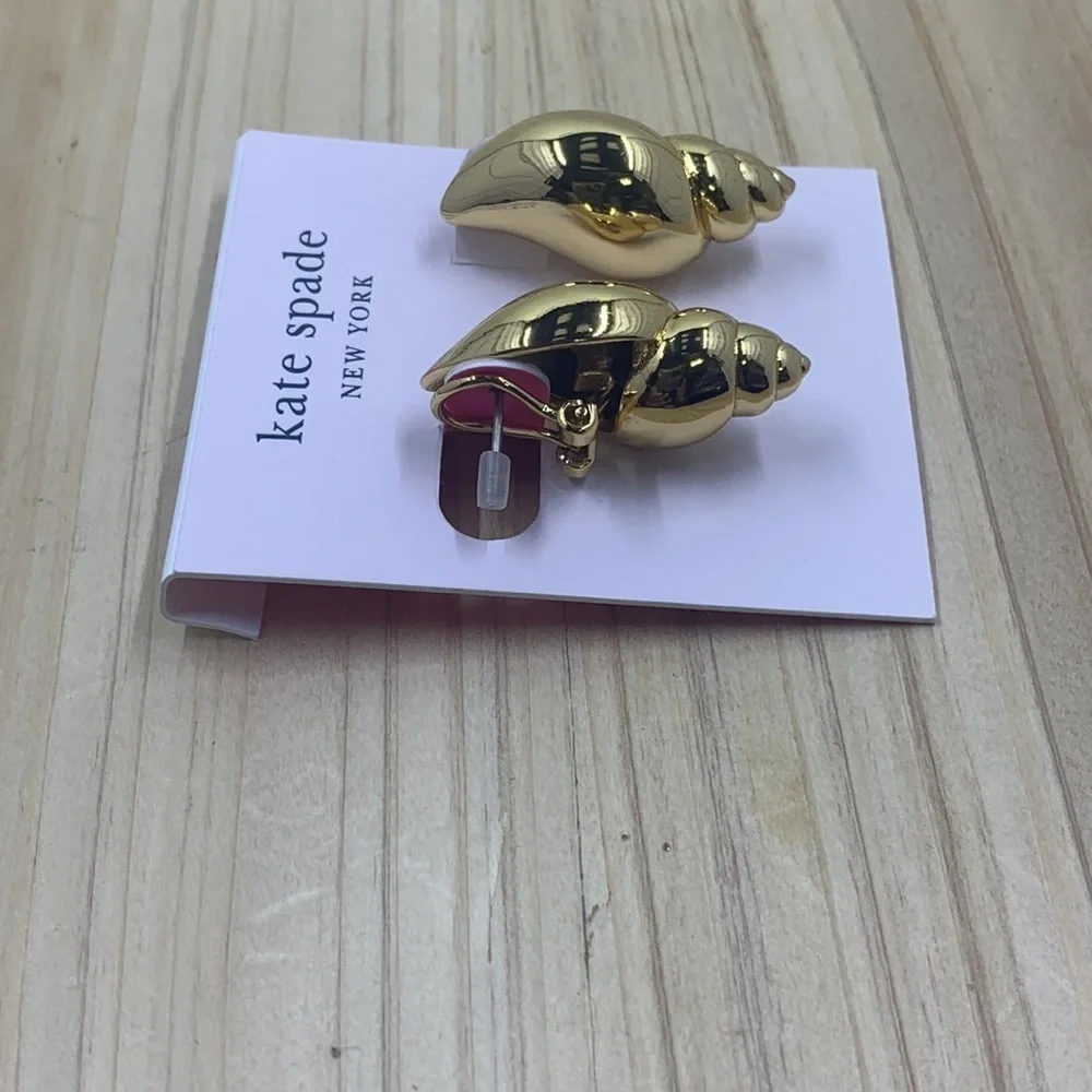 Kate Spade New York Under the Sea Gold Tulip Shell Stud Earrings